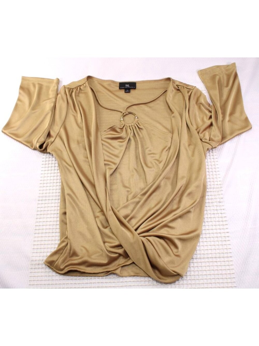 Iz Byer California Gold Womens XL Wrap Top USA Made With Ring Detail